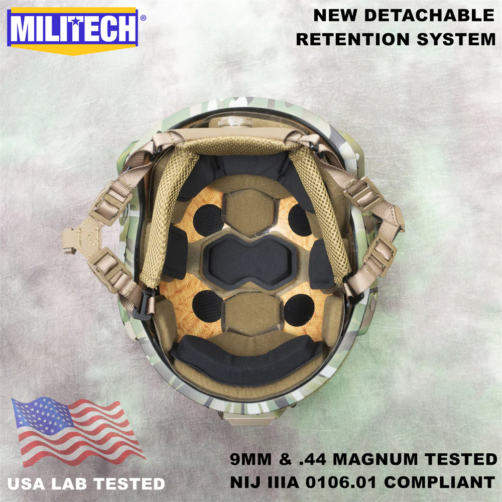 MILITECH® High Cut NIJ IIIA Ballistic Helmet With Advanced Impact Liner - Image 11